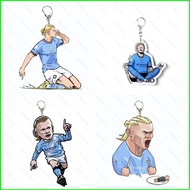 2026 Haaland jersey Q-version football star acrylic keychain creative schoolbag pendant