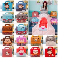 DUDEE หมอนผ้าห่มรุ่นน้องแมวน่ารักๆ หมีน้ำตาลน้ำเงิน หมอนผ้าห่ม