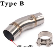 ＜902＞ลื่นสำหรับ Kawasaki Ninja400 Ninja 400 Z400 2018-2024กลางท่อต่อรถจักรยานยนต์หนีท่อเสียดัดแปลง51