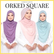 Orked Plain Square Scarf | Tudung Bawal Chiffon Aritachi || Jimmy Scarves | Bidang 48 | Embroidery S