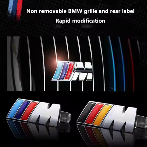 1Pc Metal BMW Grille M Badge Clip Foot Fixed Modification Logo Decorative Sticker For BMW M1 M2 M3 M