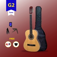 39 Inch Gitar Akustik Kapok / Gitar Akustik Bentuk Classical/ G2 Acoustic Guitar Wooden Body For Beg