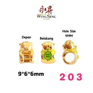 LIVE ZA96 Limited Wing Sing Loket 5G Charm Capybara, Carfiel, Kitty emas 916 / 916 Bead Charms