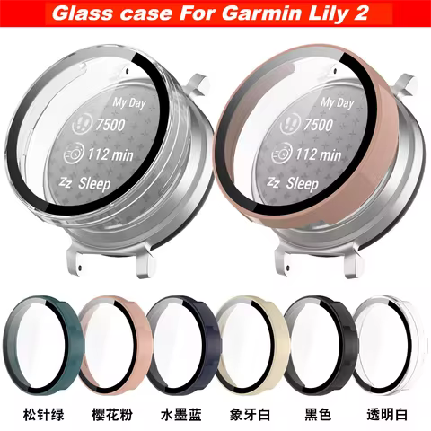 Tempered Glass Case For Garmin Lily 2 smart watch Screen Protector For Garmin Lily2 watch case cover