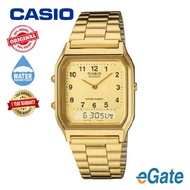 [100% Original] 1Year Warranty Casio AQ-230GA-9B Unisex Analog Digital Gold Stainless Steel Casual W