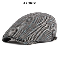 Men's Plaid Beret Hat, Classic Style Men's Beret Hat MN081