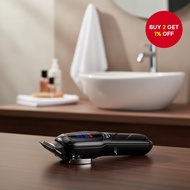 KEMEI KM-1550 Professional Hair Trimmer Stainless Steel Blade Multi-Adjustment LED Display USB Fast 