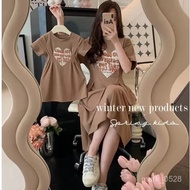 Sold 1,0000 2025 Summer Children's Dress Fashionable Parent-Child Skirt Mother-Daughter Narrow-Waist