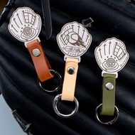 棒球手套不銹鋼皮革鑰匙圈/配飾