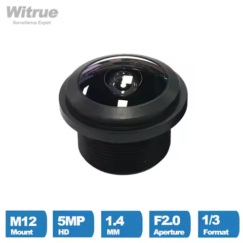 Fisheye Lens 1.4mm 1.78mm HD 5MP 210 / 200 Degree MTV M12 x 0.5 Mount 650nm Filter For CCTV Car Came