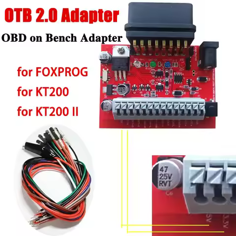New OTB 2.0 Adapter OBD on Bench Adapter for KT200 KT200II for Foxprog Tagflash ECU Programmer Tool 