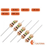 10pcs/pk Resistor 1/4W 1.8ohm, 18ohm, 180ohm, 1.8k ohm, 18k ohm, 180k ohm5% Fixed Resistor