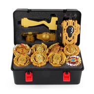 Ready Stock 8pcs Golden Beyblade Set Gyro Burst With Launcher Portable Storage Box Kids Gift