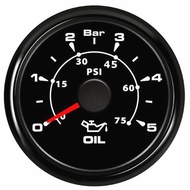 Auto 52mm 0-5Bar Black Oil Pressure Gauges 10-184ohm Input Signal Oil Pressure Meters with 8 Kinds B