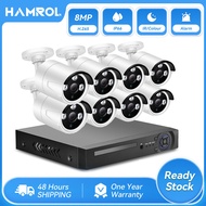 Hamrol 4K Ultra HD 8MP POE NVR Kit H.265 CCTV Record Security System IP Camera Outdoor Home Video Su