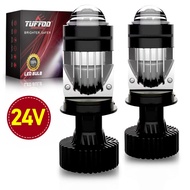 TUFFOO T5P 2PCS 24V 110W Mini H4 Truck LED Headlight Projector Lens High/Low Beam 4300K Warm White /