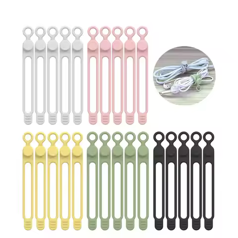 Silicone Cable Ties,Cord Organizer,Cable Straps,Reusable Cord Ties,Travel Cable Organizer ,Cute Elas