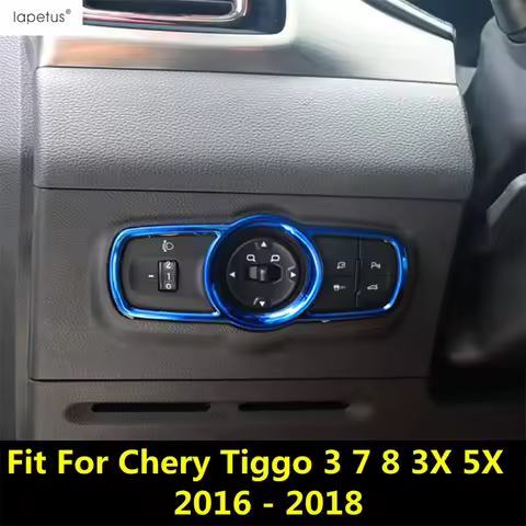 Car Head Light Lamp Control Switch Frame Decoration Cover Trim For Chery Tiggo 3 7 8 3X 5X 2016 - 20