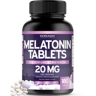 Melatonin 20mg Tablets for Adults (180 Count) - Quick Dissolve Tablets with 20mg of Melatonin Per Ta