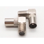 F plug                 f90° TV Aerial Antenna Cable F Female to Male Connector Adapter for MYTV / TV