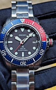 Brand New Seiko Prospex Pepsi Blue Red Solar Divers Men's Watch SNE591P1