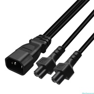 dingdongaa 32cm IEC320 C14 to IEC320 C5 + C5 Power Cord 1 in 2 Out Y-splitter Adapter Line