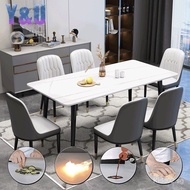 [kline]Y&amp;U Nordic Rock Slab Dining Table And Chair Set Light Luxury Dining Chair Household Marble Dining Table And Chair