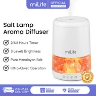MiLife Salt Lamp Aroma Diffuser Humidifier Aromatherapy 3 Levels Lightness 2/4/6-Hour Timer Auto Off