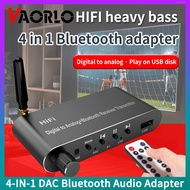 DAC Bluetooth 5.1 ตัวรับ เครื่องส่งสัญญาณ 3.5MM AUX RCA Optical Coaxial U-Disk Wireless Audio Adapter Digital to Analog Converter