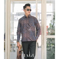 KEMEJA Jagu Men's Batik Shirt Long Sleeve Batik Tops Men's Batik Shirts Modern Batik By Batik Alisa