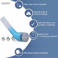 yohomy Breathing Trainer Flutter Valve Lung Function Exercise Device with 3 Steel Balls for Home Wor