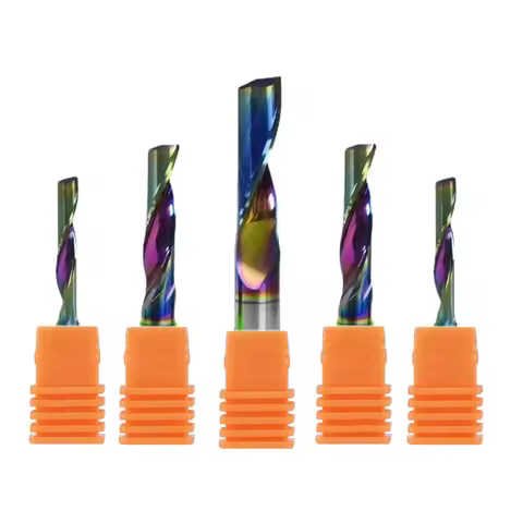 1 Piece 5A Single Flute for Aluminum Milling Cutter DLC Coated Colorful Aluminum Profile Composite C