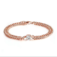 Cuban Chain Bracelet With 1carat Moissanite Diamond Bracelets For Women 925 Sterling Silver Plated 1