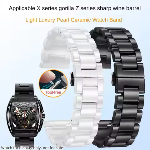Ceramic Watch Strap For CIGA Design Watch I Series U Mechanical X Series Gorilla Z Series Blue Plane