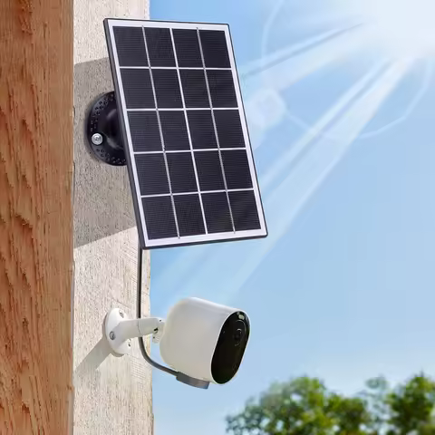 5V 10W Camera Solar Panel IP65 Waterproof 9.8Ft/3M Cable 360°Adjustable Wall Mount for Arlo Ultra fo