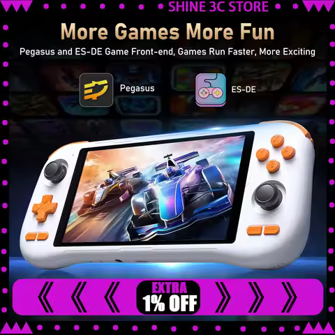 KINHANK K56 Handheld Game Console 5.5'' Touch Screen 50 Emulators for PS1/PSP/DC/SS Android 14 5000m