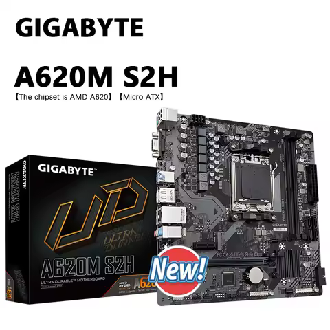 GIGABYTE New A620M S2H AMD Micro ATX A620 DDR5 6400(OC) MT/s M.2 USB 3.2 SATA 6Gb/s 96G Support 7000