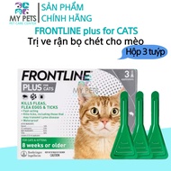 Frontline Plus nhỏ gáy hết ve rận bọ chét cho mèo - Hộp 3 tuyp. ( 3 tubes. Full box)