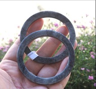 翡翠A貨【烏雞叮噹方鐲】52圈一對