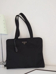 PRADA 尼龍肩背包 黑色 古董精品
