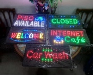 LED LIGHT SIGNAGE GCASH PISO WIFI CARWASH INTERNET CAFE OPEN CLOSED WELCOME-OPEN OPEN 24 HOURS BURGE