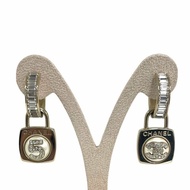 CHANEL 香奈兒 5號水鑽耳環 合金 淡金色