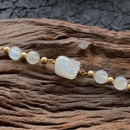 免費開光 天然月光石貔貅手鍊 14k包金手鍊 磁扣手鍊 招財 手串
