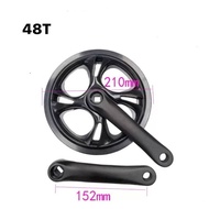 Bicycle Folding Bike Crank Set 48T 152mmSingle Speed Alloy Crankset Crankset Hollowtech Basikal Lepat 52T CrankWheel