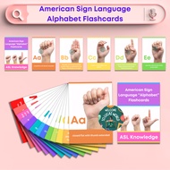 ASL ALPHABET AND NUMBERS SIGN LANGUAGE HANDSHAPE KNOWLEDGE FLASHCARDS, LAMINATED FLASH CARDS
