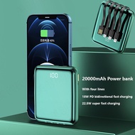 20000 MAh Portable Fast Charging Power Bank with Cable Mini Travel Power Charging PowerBank