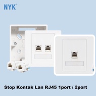 NYK Face Lan Socket Rj45 Modular Wall Plate Ethernet Lan Socket/ + Outbow Box
