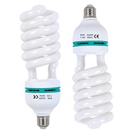 Aqirui 2 x 85W Light Bulb 5500K CFL Daylight Spiral Softbox Bulb in E27 Socket for Photography Photo