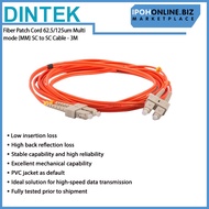 Dintek Fiber Patch Cord 62.5/125um Multi mode (MM) SC to SC 3Meter Cable