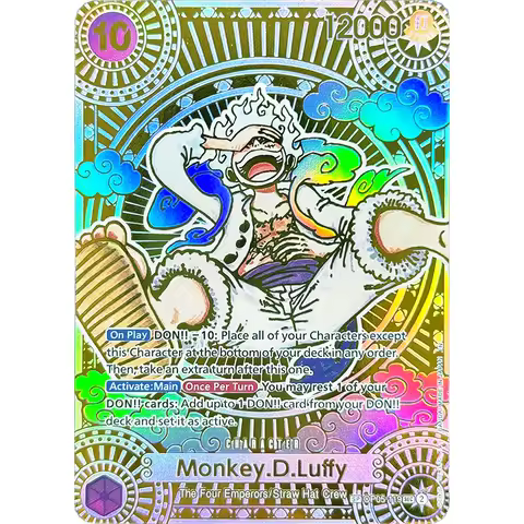 One Piece Proxy Game DIY Cards Monkey.D.Luffy Gold OP05-119 SEC Parallel Fist of Divine Speed 3rd An